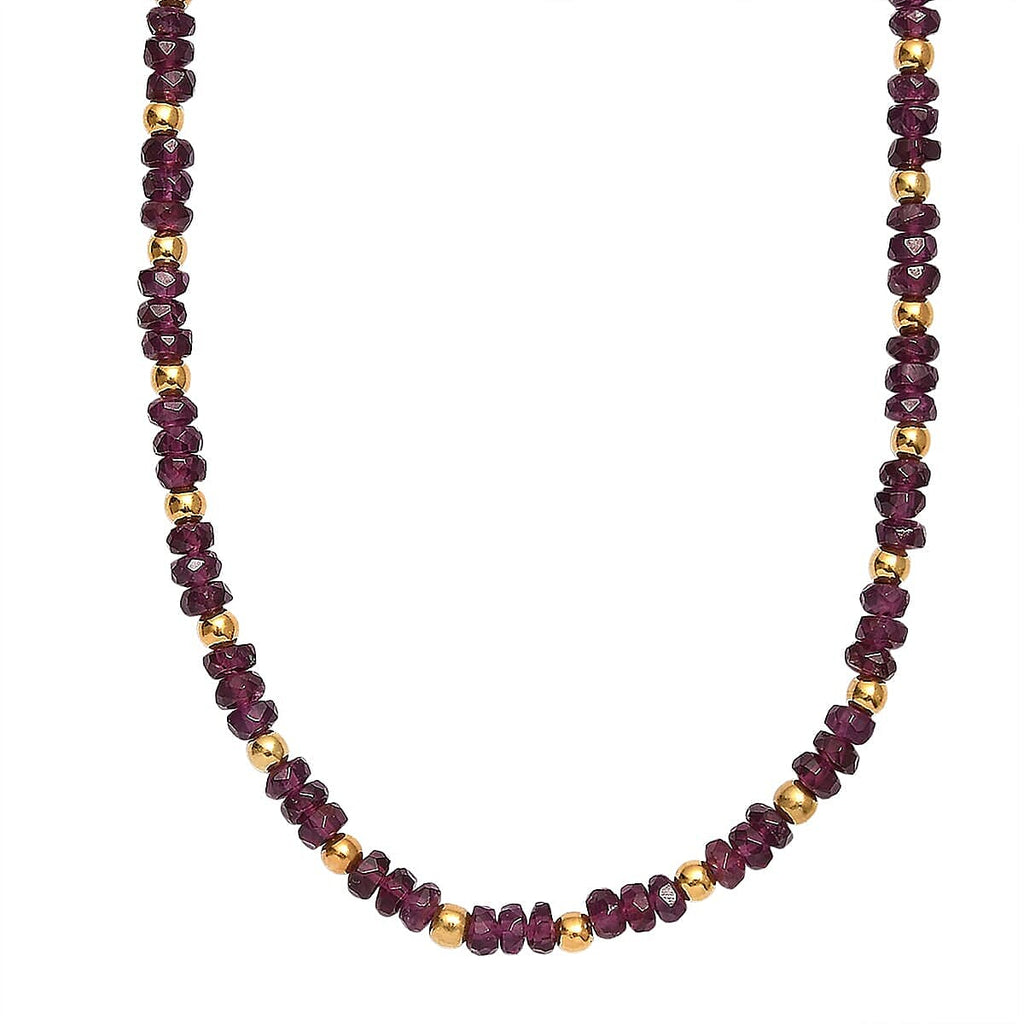 Natural AAA Radiant Ember Garnet Necklace (Size - 18+2 EXT) in 18K Vermeil Yellow Gold Plated Sterling Silver 46.00 Ct, Silver Wt. 5.07 Gms_8466034_3