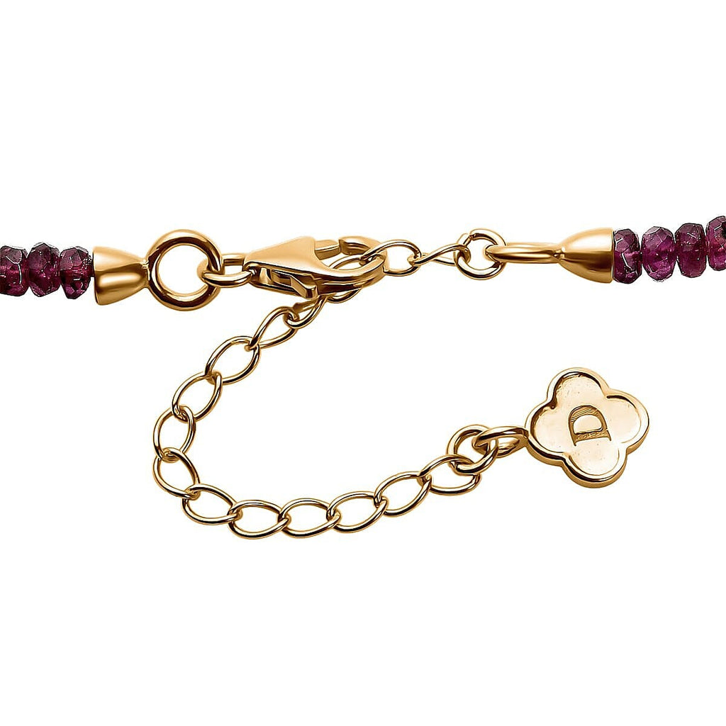 Natural AAA Radiant Ember Garnet Necklace (Size - 18+2 EXT) in 18K Vermeil Yellow Gold Plated Sterling Silver 46.00 Ct, Silver Wt. 5.07 Gms_8466034_5