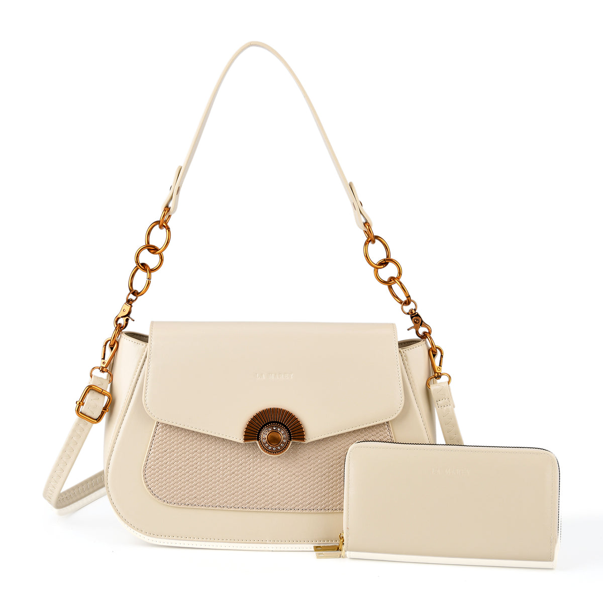 LA MAREY 2-Piece Sling Crossbody Bag &amp; Matching Wallet Combo - Off White V32520732 0