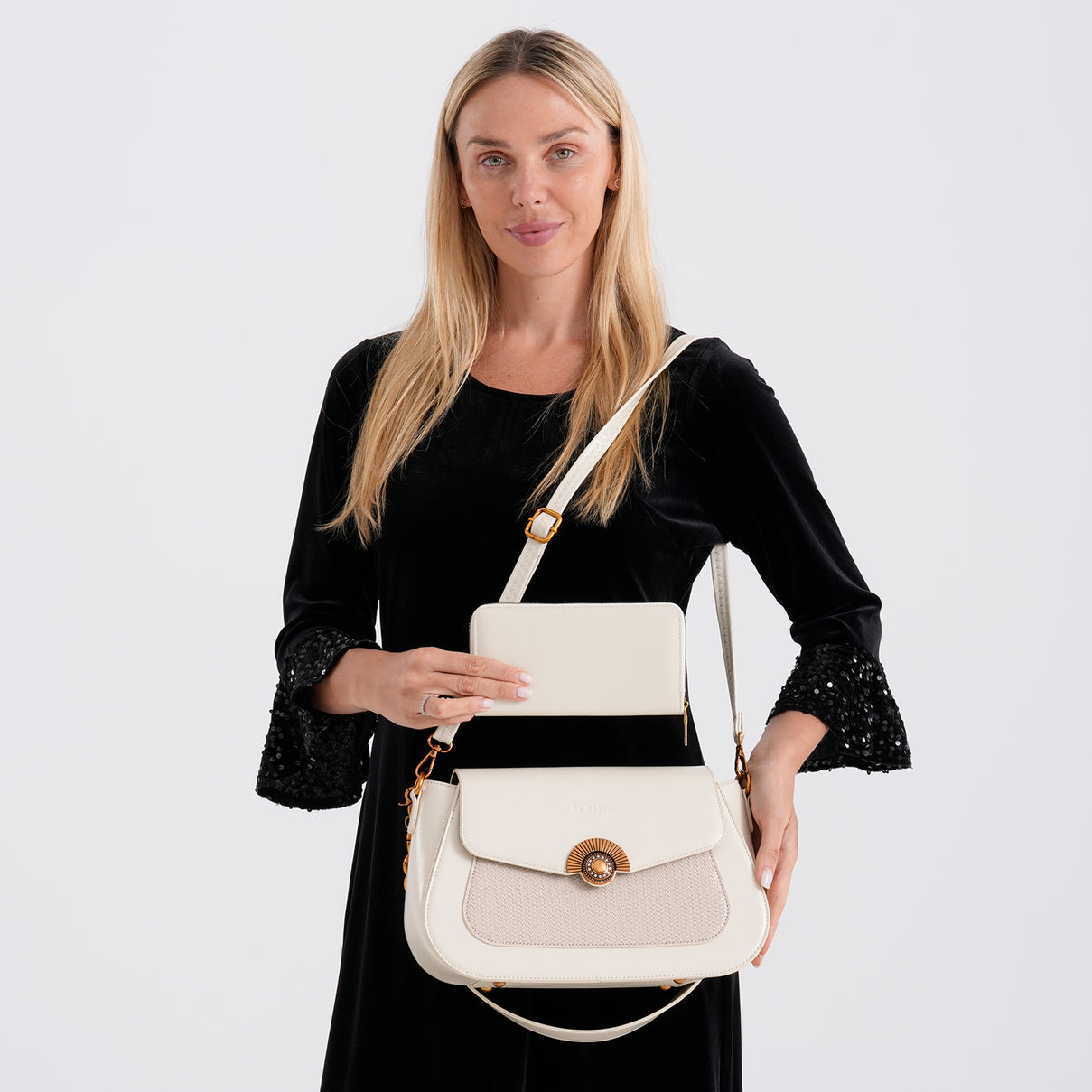 LA MAREY 2-Piece Sling Crossbody Bag &amp; Matching Wallet Combo - Off White V32520732 2