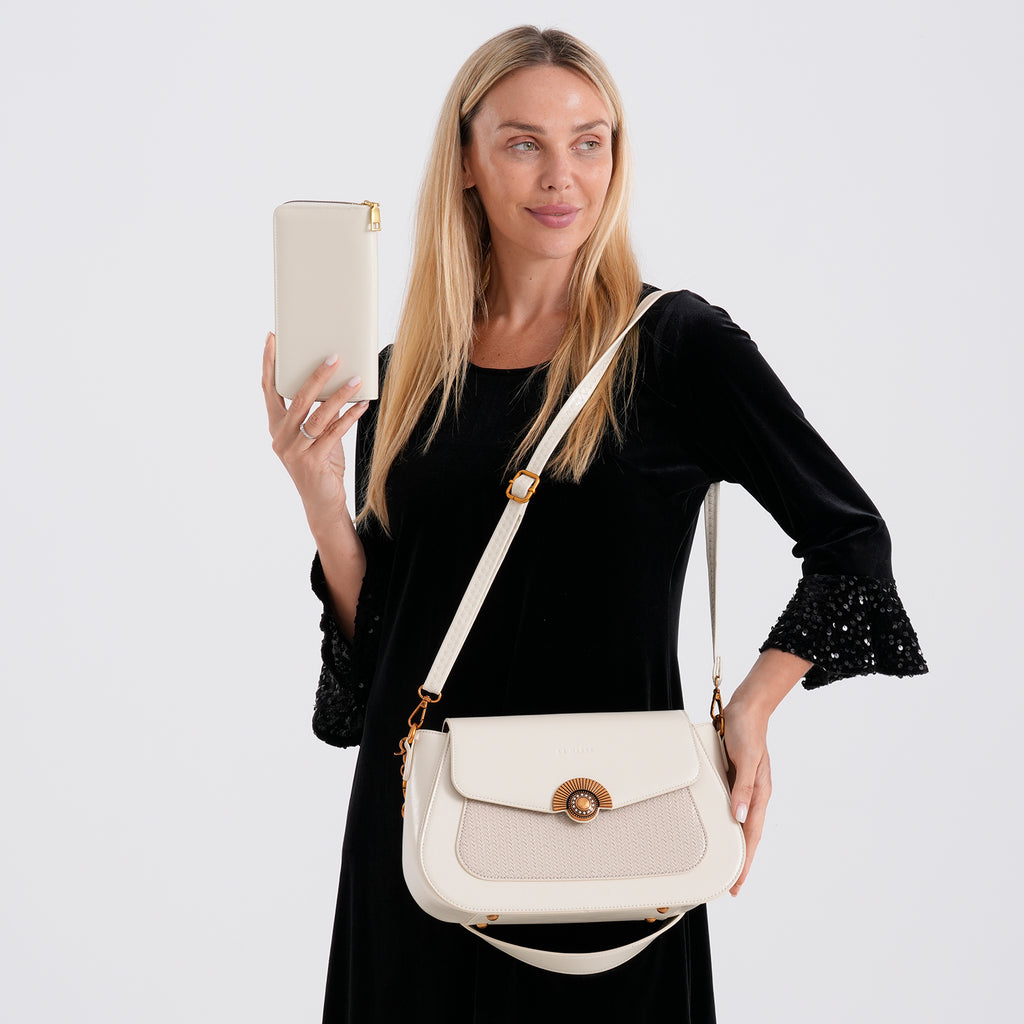 LA MAREY 2-Piece Sling Crossbody Bag & Matching Wallet Combo - Off White_8466111_3