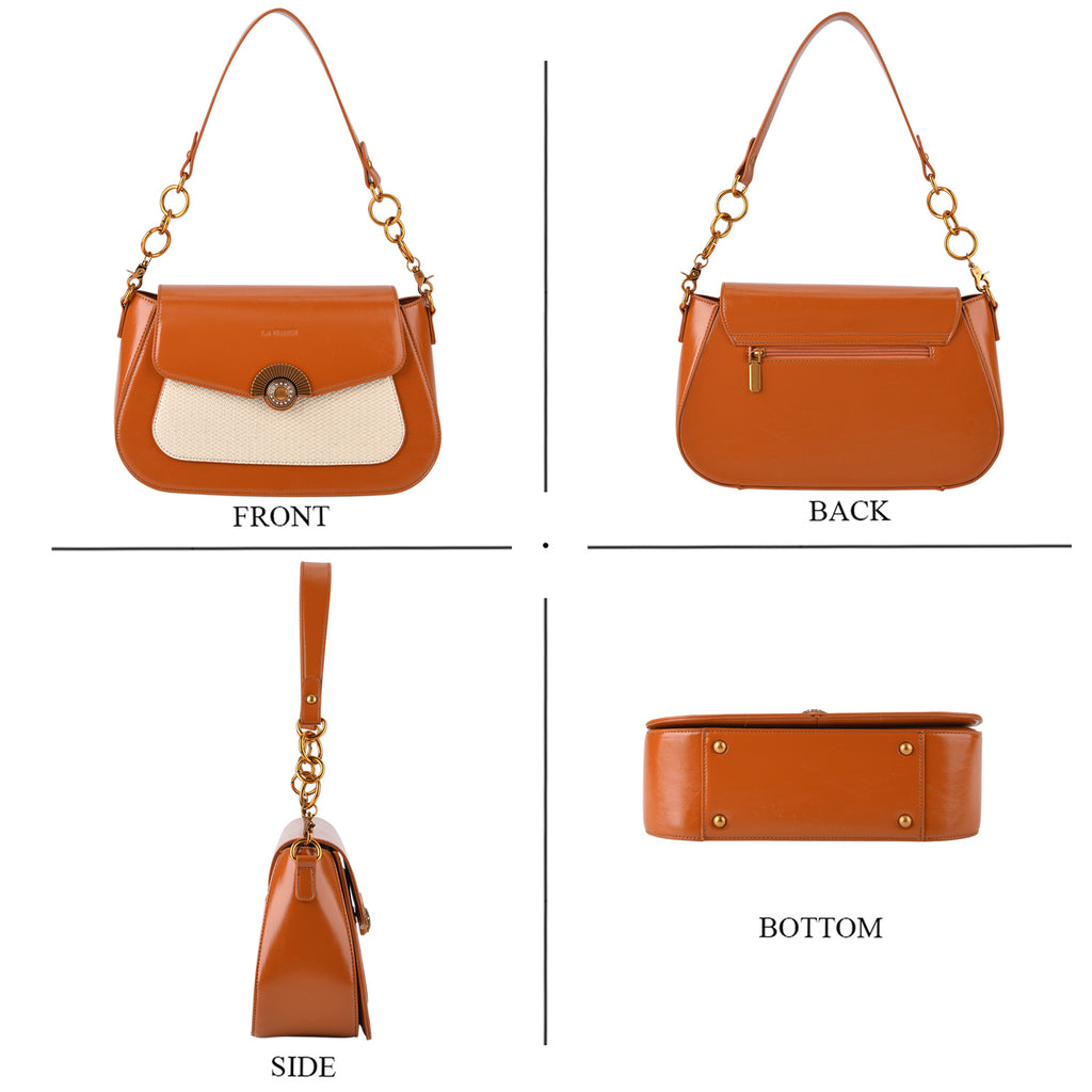 LA MAREY 2-Piece Sling Crossbody Bag & Matching Wallet Combo - Pumkin Orange_8466112_4