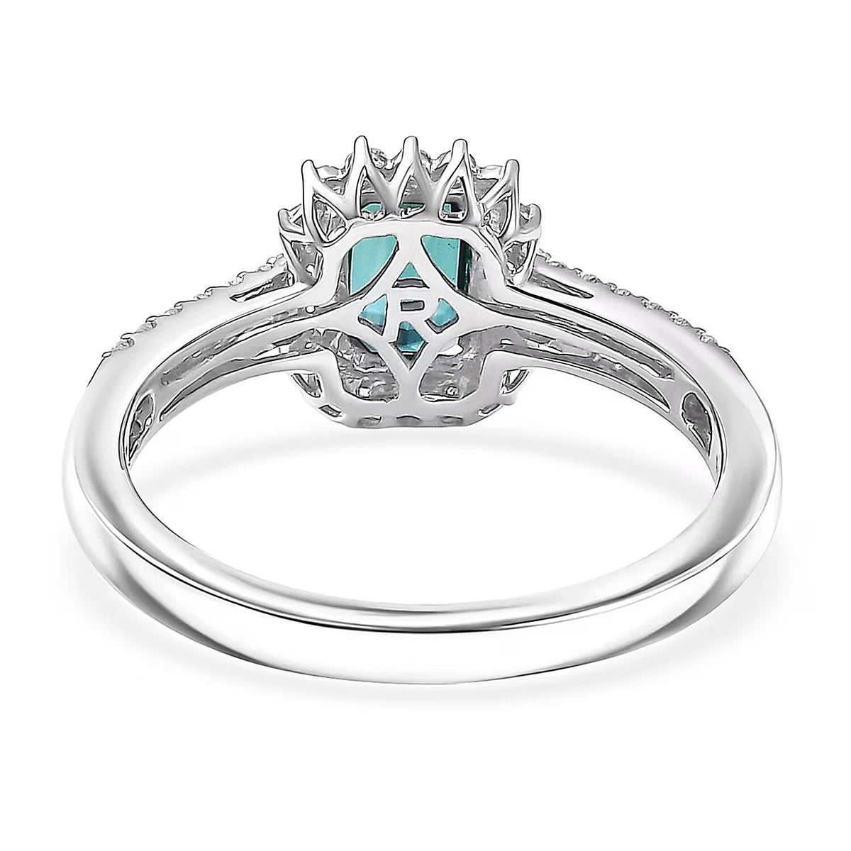 Certified and Appraised RHAPSODY AAAA Indicolite and White Diamond VS Ring in 950 Platinum, Platinum Wt.5.55 Gms 1.540 Ct. 8466175 6