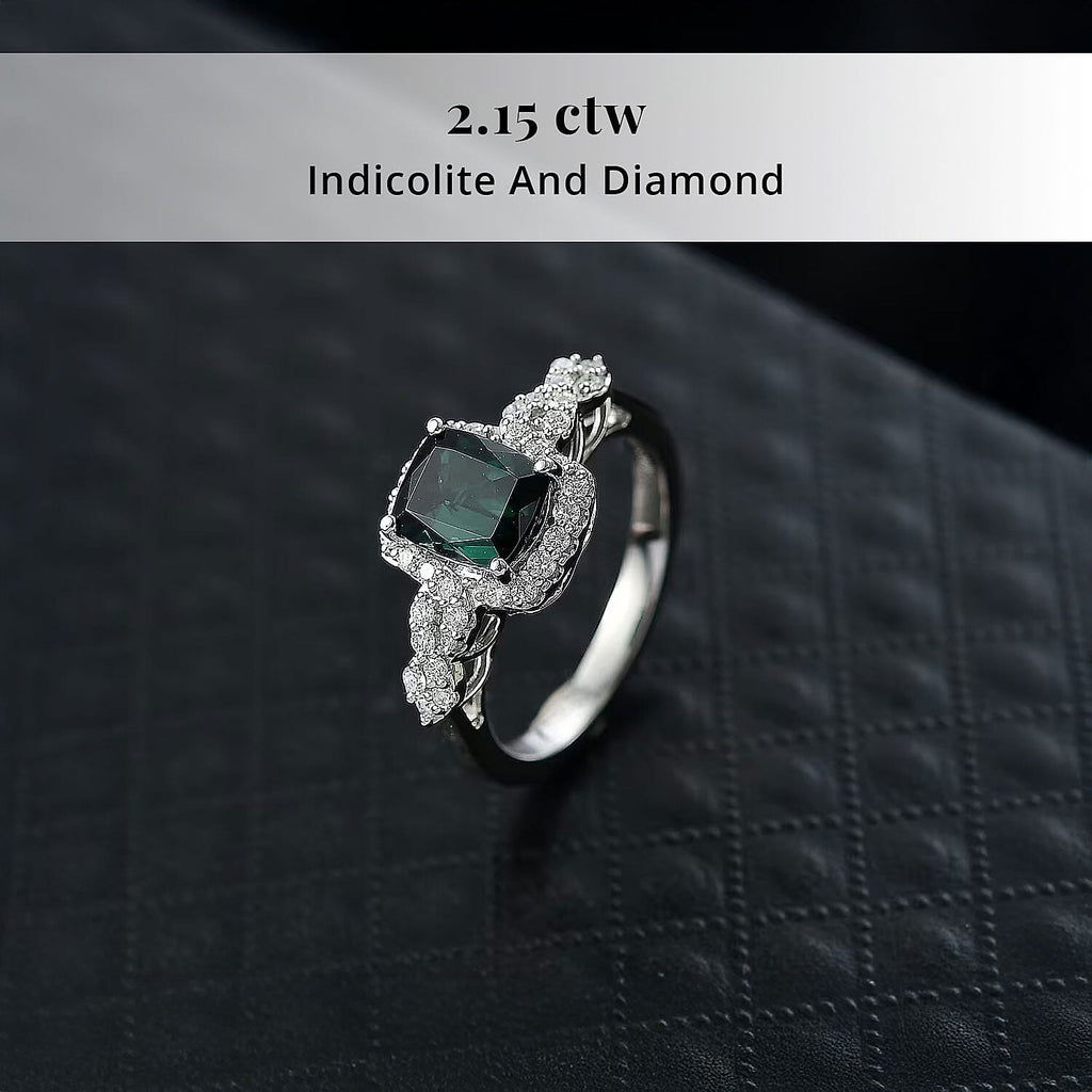 Rhapsody 950 Platinum AAAA Indicolite White Diamond VS Ring, Platinum Wt.6.35 Gms  2.150  Ct._8466199_2