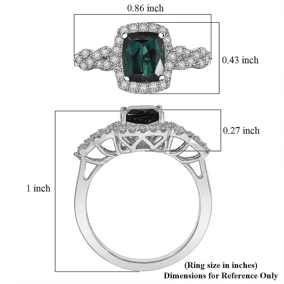 Certified and Appraised RHAPSODY AAAA Indicolite and White Diamond VS Ring in 950 Platinum, Platinum Wt.6.35 Gms  2.150  Ct. 8466199 5