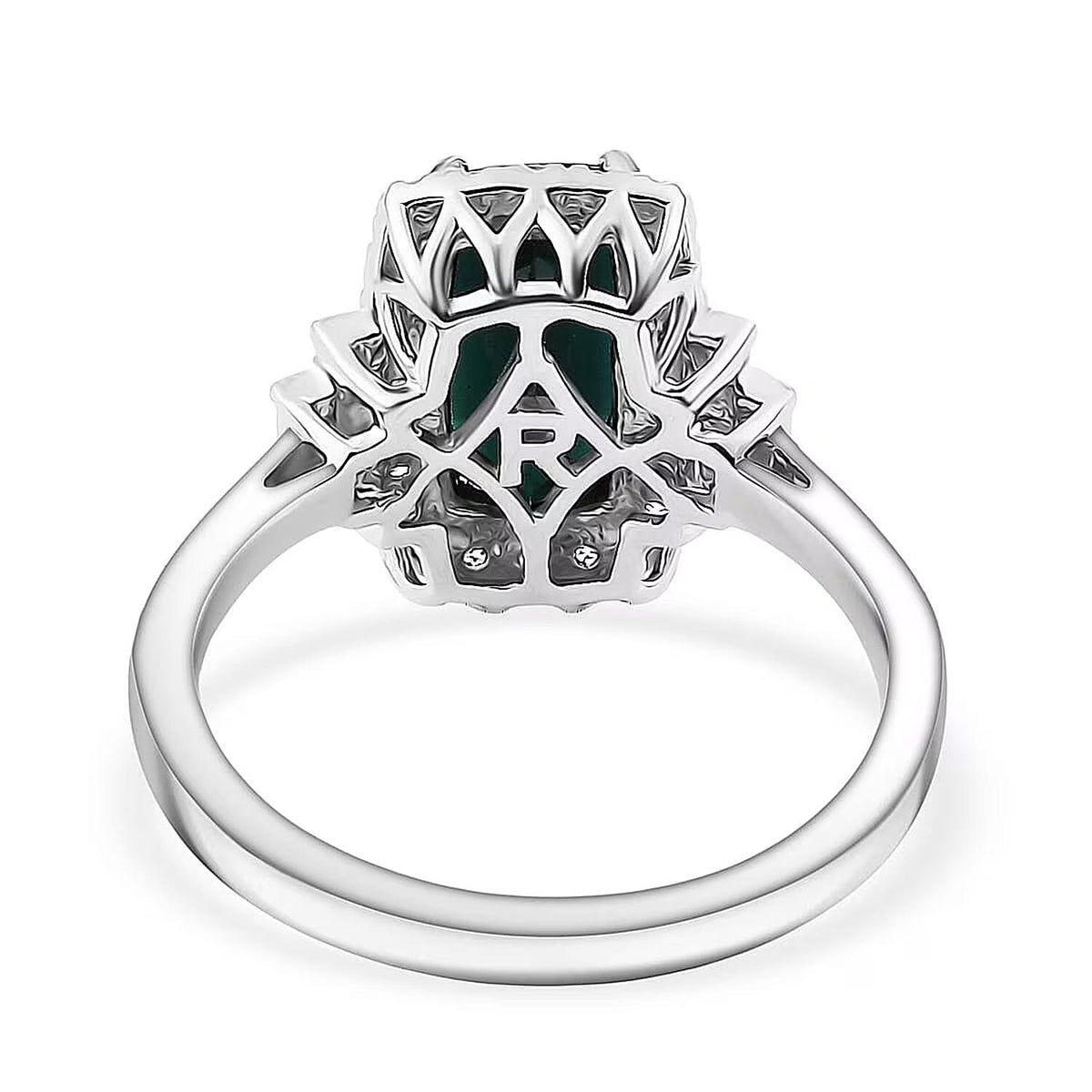 Certified and Appraised RHAPSODY AAAA Indicolite and White Diamond VS Ring in 950 Platinum, Platinum Wt.6.43 Gms  1.670  Ct. 8466212 6