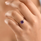 D'joy - AAA African Amethyst Solitaire Ring in Platinum Overlay Sterling Silver 1.19 Ct._8466300