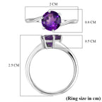 D'joy - AAA African Amethyst Solitaire Ring in Platinum Overlay Sterling Silver 1.19 Ct._8466304_5
