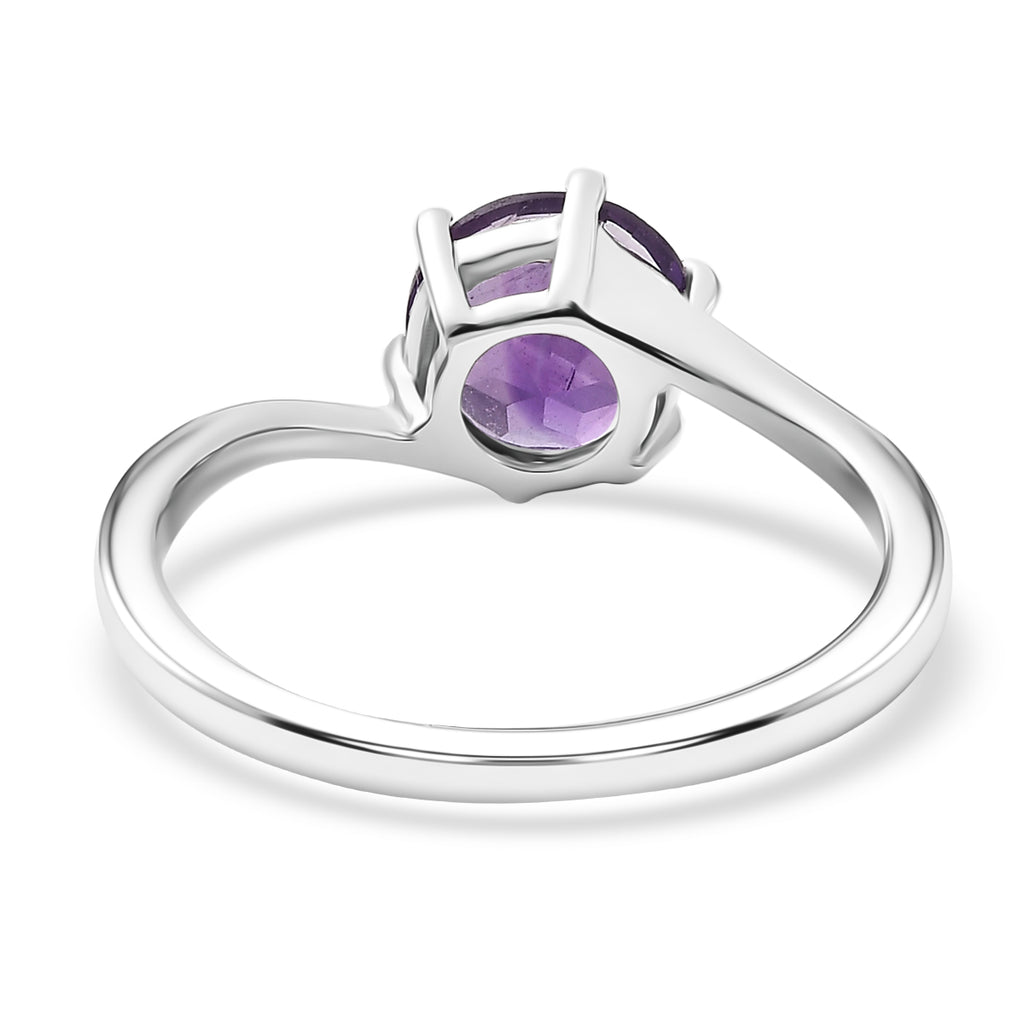 D'joy - AAA African Amethyst Solitaire Ring in Platinum Overlay Sterling Silver 1.19 Ct._8466306_4