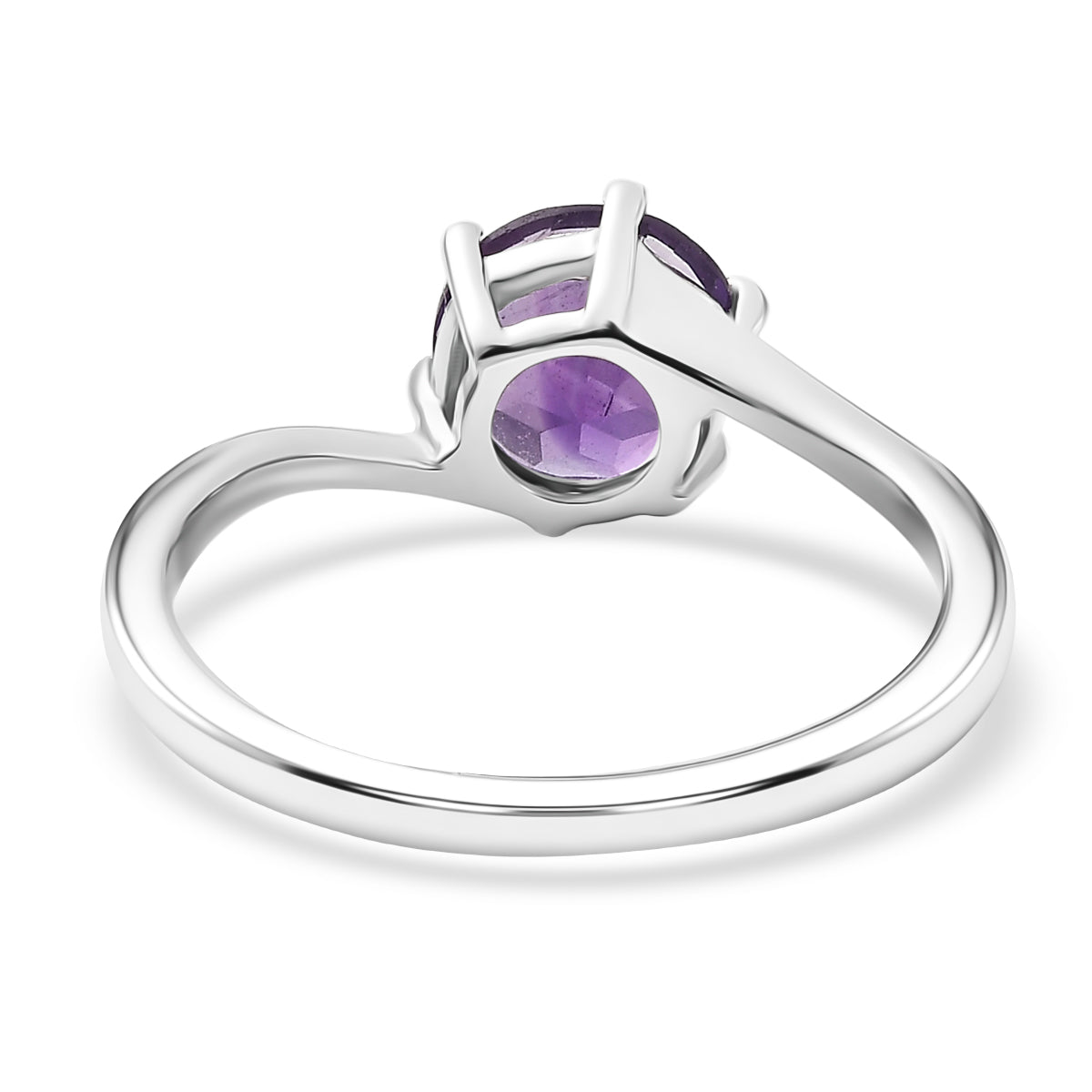D'joy - AAA African Amethyst Solitaire Ring in Platinum Overlay Sterling Silver 1.19 Ct. 8466308 4