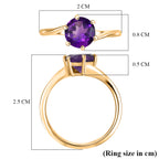 AAA African Amethyst Solitaire Ring in Yellow Gold Plated Sterling Silver 1.20 Ct._8466317_5