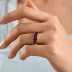D'Joy AAA African Amethyst 5 Stone Ring in Yellow Gold Plated Sterling Silver 2.94 Ct._8466349_2