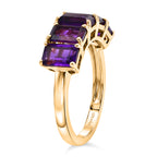 D'Joy AAA African Amethyst 5 Stone Ring in Yellow Gold Plated Sterling Silver 2.94 Ct._8466349_3