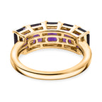 D'Joy AAA African Amethyst 5 Stone Ring in Yellow Gold Plated Sterling Silver 2.94 Ct._8466349_4