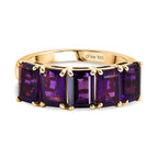 D'Joy AAA African Amethyst 5 Stone Ring in Yellow Gold Plated Sterling Silver 2.94 Ct._8466355