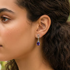D'Joy AAA African Amethyst Dangling Earring with Push Post in Platinum Overlay Sterling Silver 2.26 Ct._8466357_1