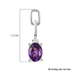 D'Joy AAA African Amethyst Dangling Earring with Push Post in Platinum Overlay Sterling Silver 2.26 Ct._8466357_5