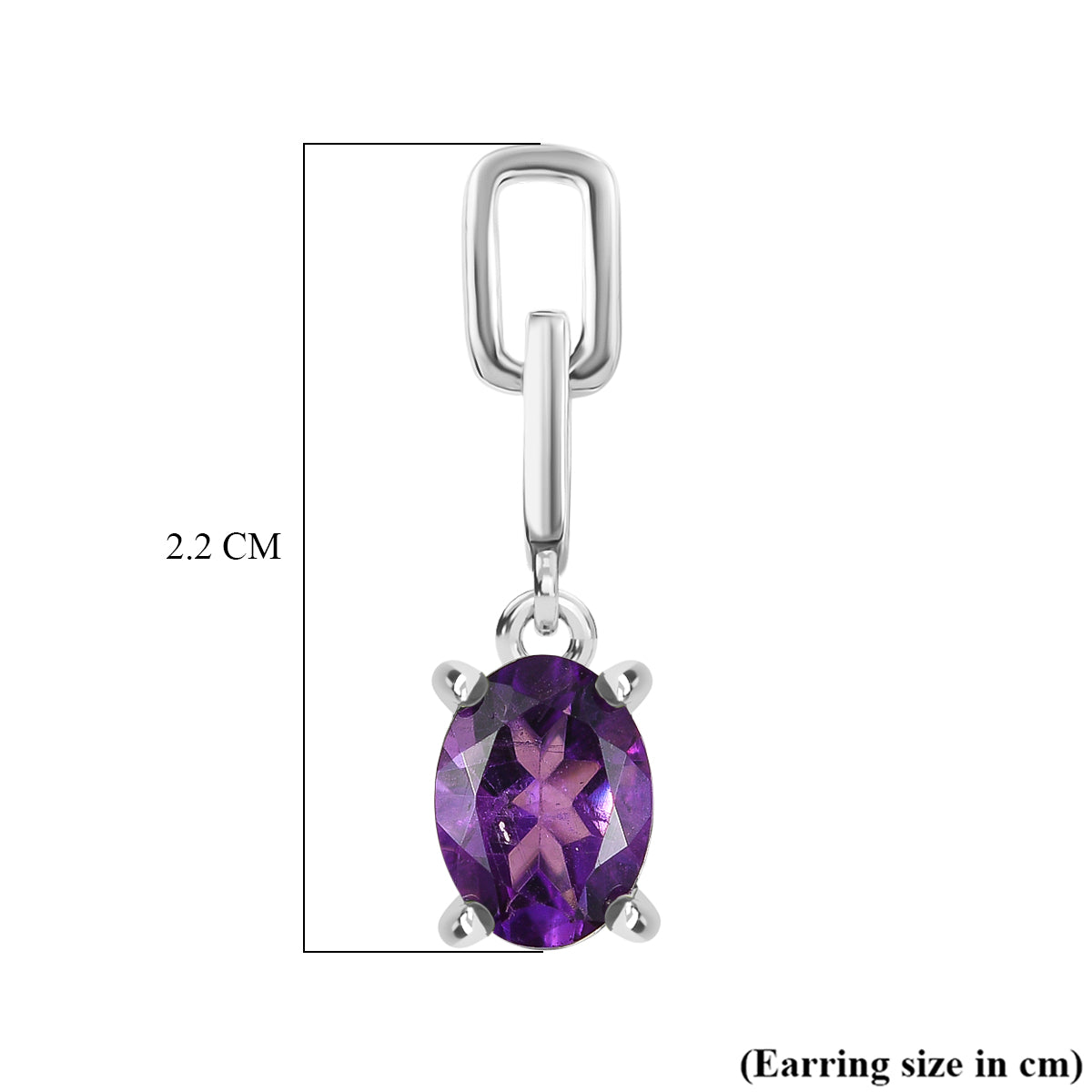 D'Joy AAA African Amethyst Dangling Earring with Push Post in Platinum Overlay Sterling Silver 2.26 Ct. V32638755 6