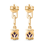 D'Joy AAA African Amethyst Dangling Push Post Earring in Yellow Gold Plated Sterling Silver 2.26 Ct._8466358_4