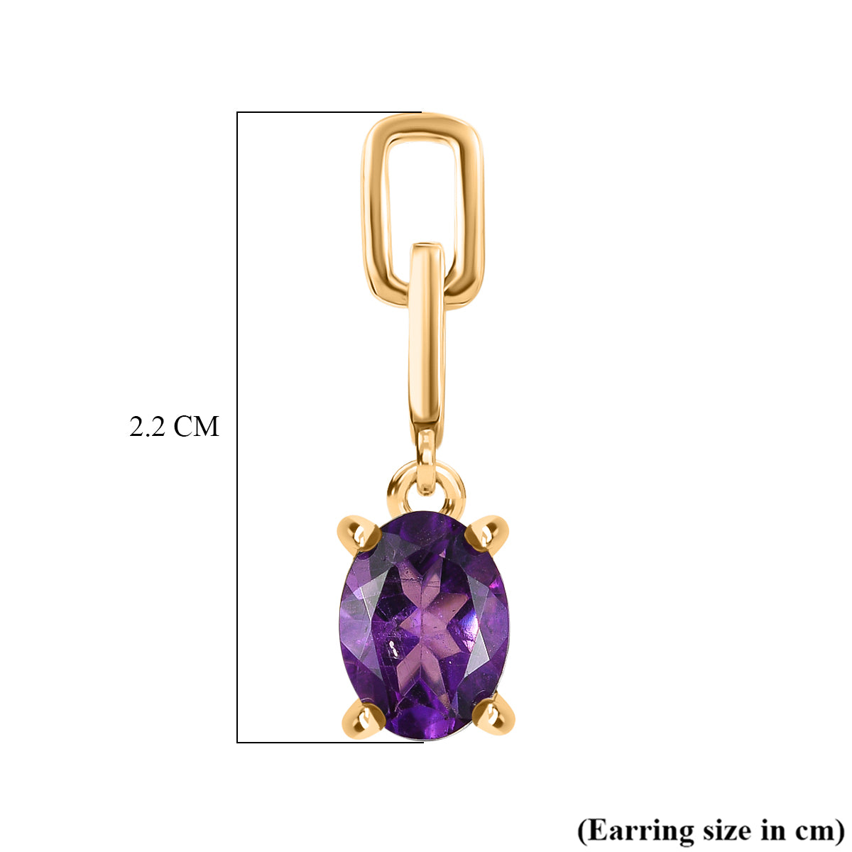 D'Joy AAA African Amethyst Dangling Push Post Earring in Yellow Gold Plated Sterling Silver 2.26 Ct. V32539035 6