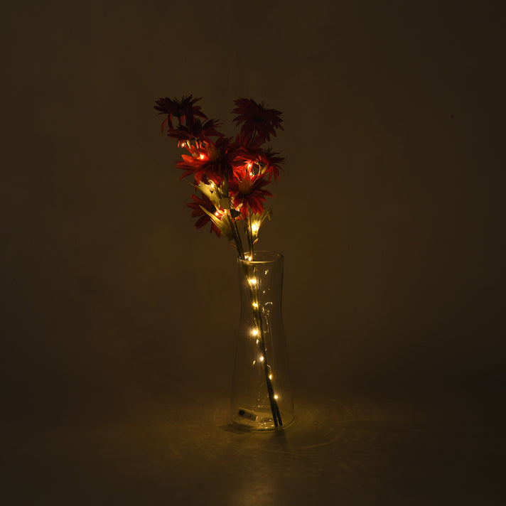 Set of 2 Faux Flower Branches with LED Lights (50cm) - Red &amp; Green 8477105 2