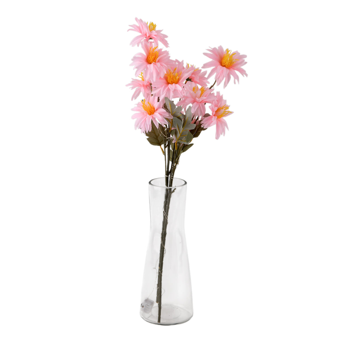 Set of 2 Faux Flower Branches with LED Lights (50cm) - Pink &amp; Green V32521425 0