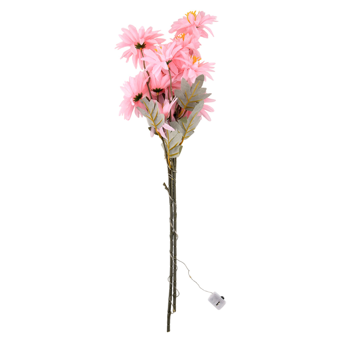 Set of 2 Faux Flower Branches with LED Lights (50cm) - Pink &amp; Green V32521425 3