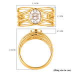 D'Joy - Moissanite Multi-Row Solitaire Ring in Yellow Gold Plated Sterling Silver 1.50 Ct._8477147_5
