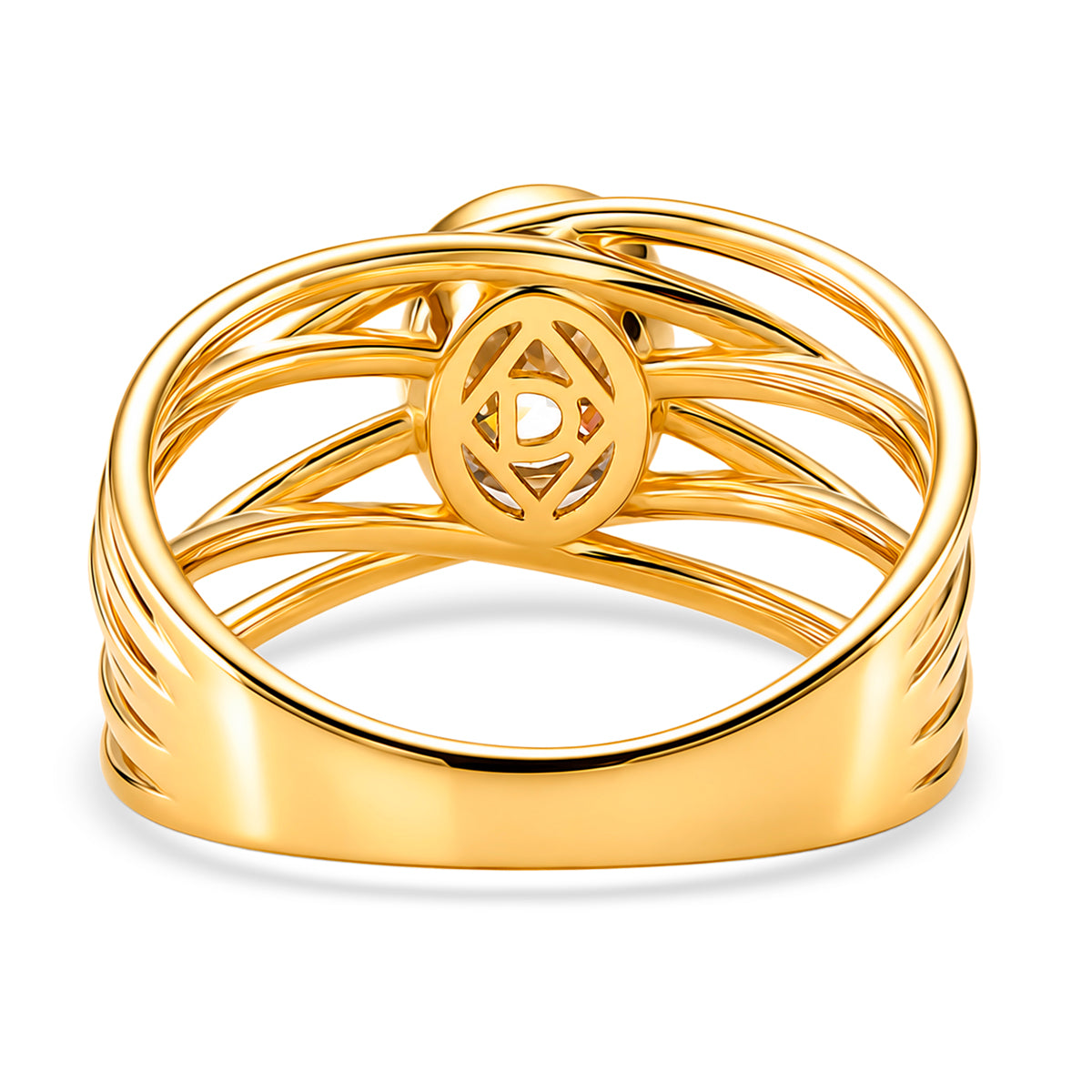 D'Joy - Moissanite Multi-Row Solitaire Ring in Yellow Gold Plated Sterling Silver 1.50 Ct. V32527595 5