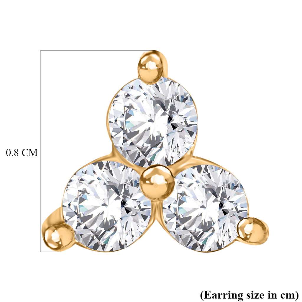 Luxuriant - Lab Grown Diamond (SI/G-H) Push Post Earring in 18K Vermeil Yellow Gold Plated Sterling Silver 0.25 Ct._8477173_4