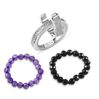 EverTrue - African Amethyst & Black Spinel Stackable Ring 12.50 Ct._8477763_6
