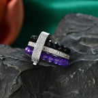 EverTrue - African Amethyst & Black Spinel Stackable Ring 12.50 Ct._8477809_2