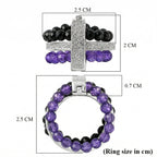 EverTrue - African Amethyst & Black Spinel Stackable Ring 12.50 Ct._8477812_5