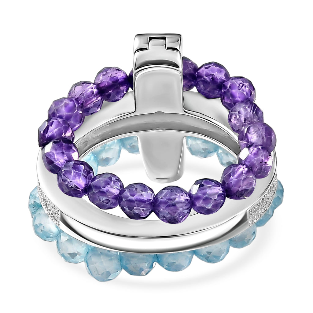 EverTrue - Skyblue Topaz & African Amethyst Stackable Ring 11.00 Ct._8477817_4