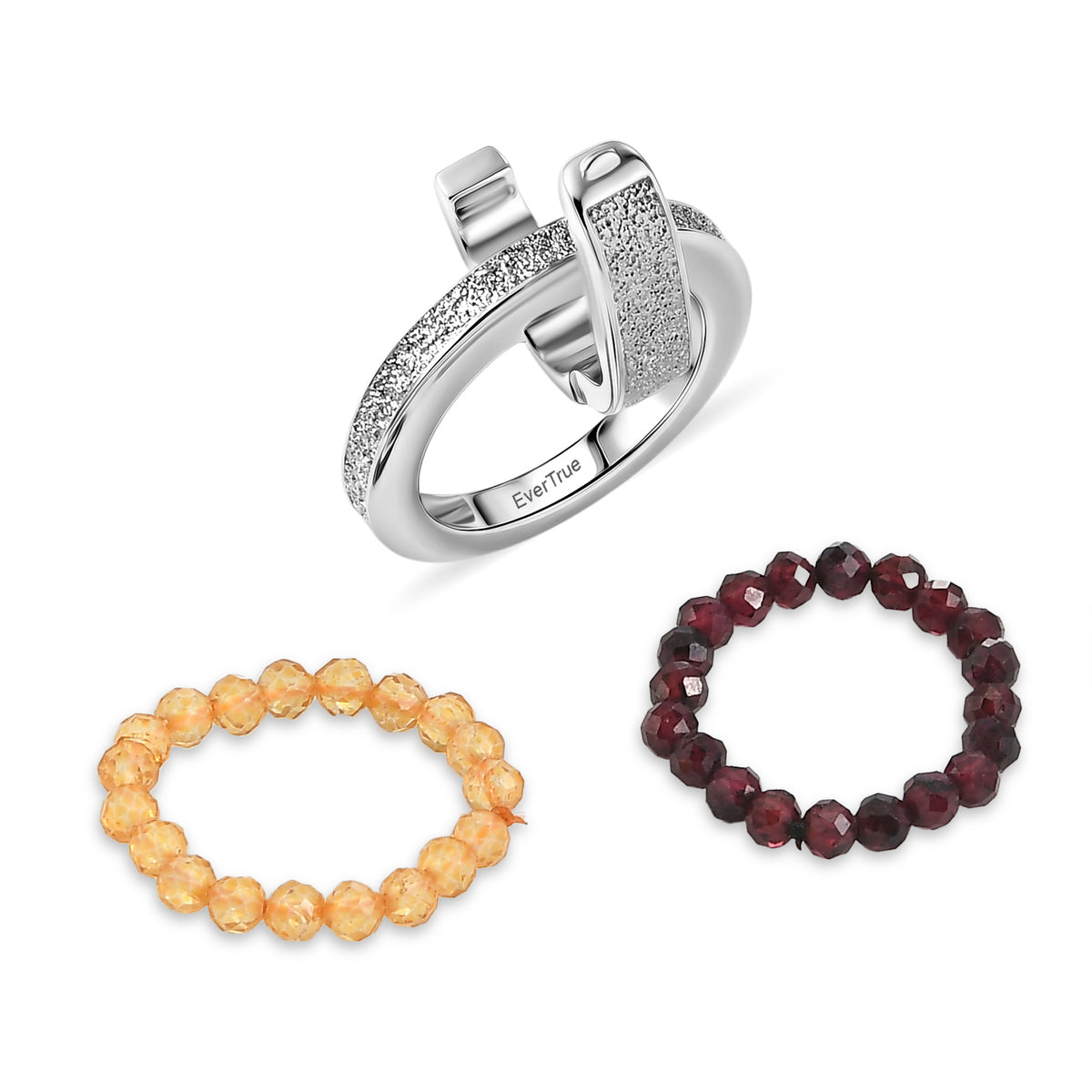 EverTrue - Citrine &amp; Red Garnet Stackable Ring 10.50 Ct. V32515251 6