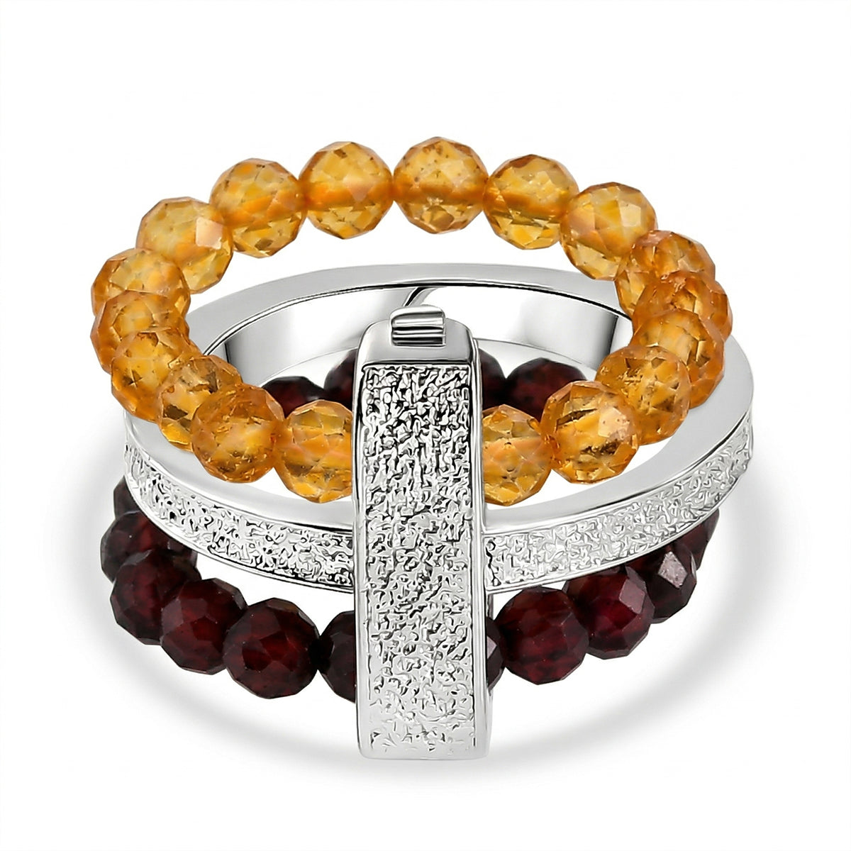 EverTrue - Citrine &amp; Red Garnet Stackable Ring 10.50 Ct. V32513153 0