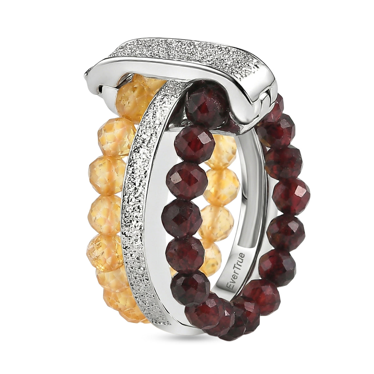 EverTrue - Citrine &amp; Red Garnet Stackable Ring 10.50 Ct. V32513374 4