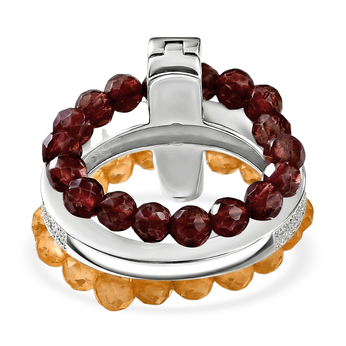 EverTrue - Citrine &amp; Red Garnet Stackable Ring 10.50 Ct. V32513374 5