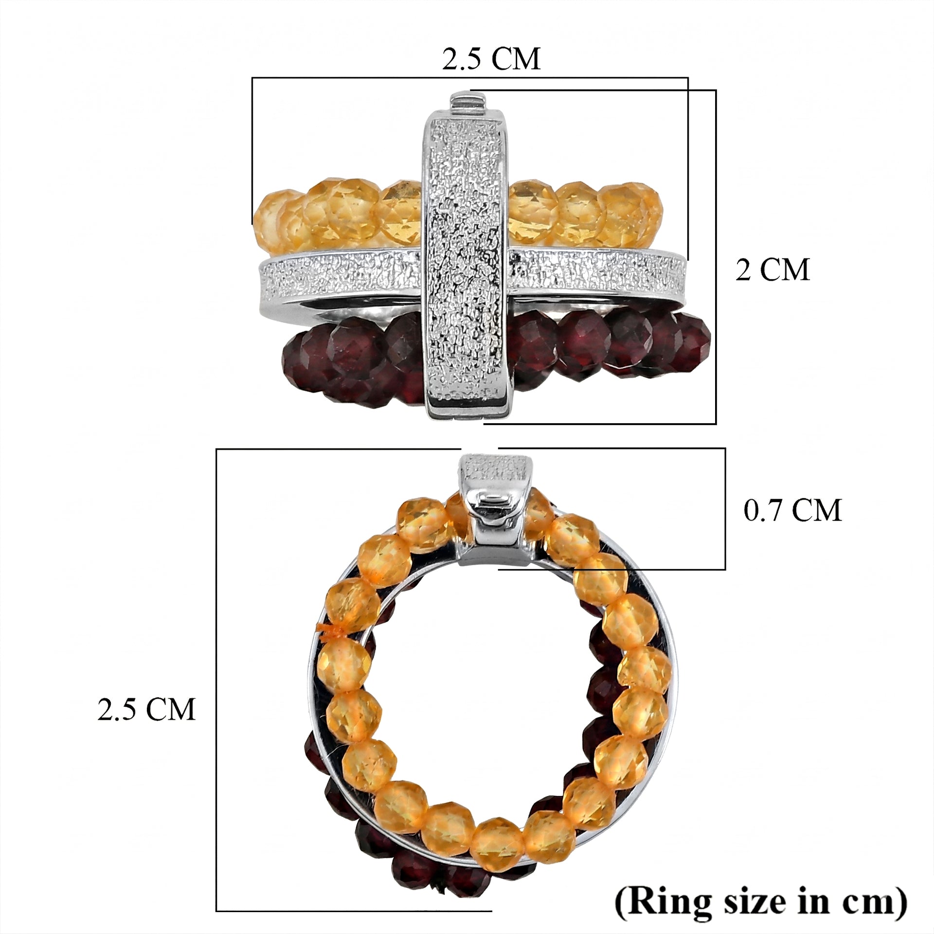 EverTrue - Citrine &amp; Red Garnet Stackable Ring 10.50 Ct. V32513374 7