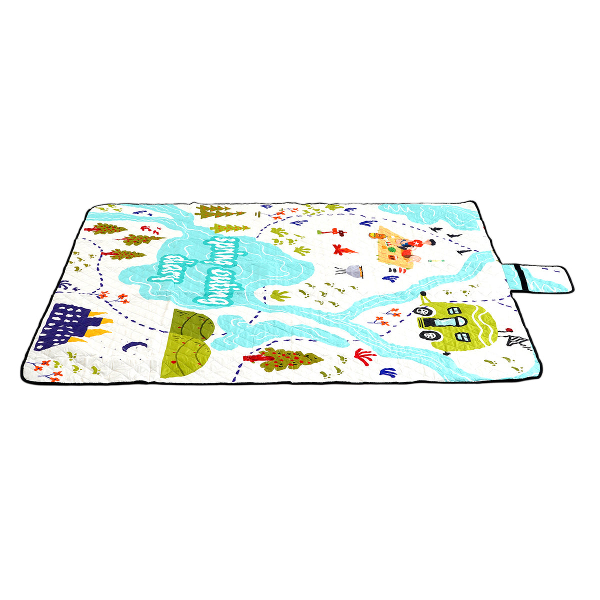 Extra Large Cotton Padded Picnic Blanket Waterproof, (2 x 2m) - Spring V32666266 0