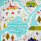 Extra Large Cotton Padded Picnic Blanket Waterproof, (2 x 2m) - Spring_8477844_1