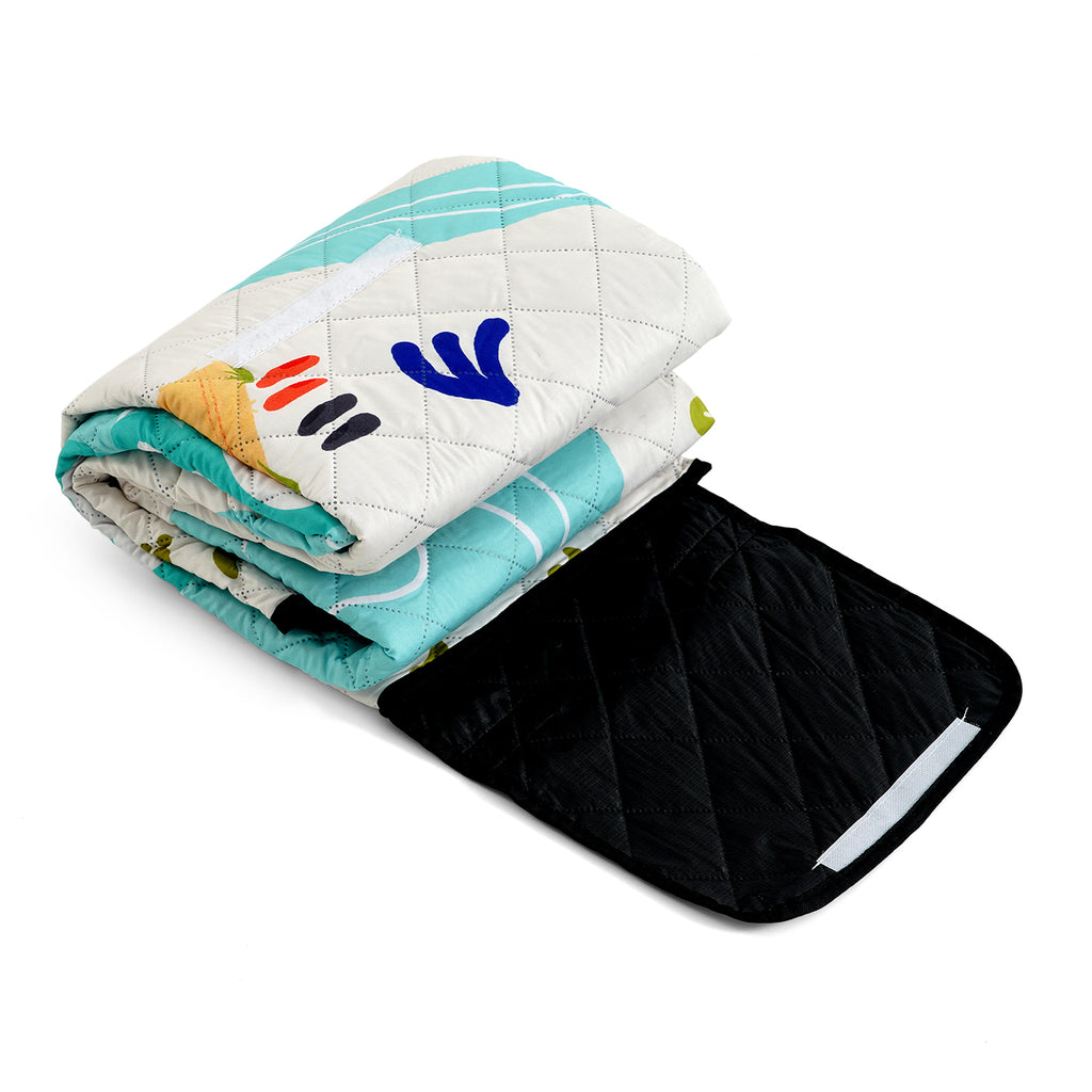 Extra Large Cotton Padded Picnic Blanket Waterproof, (2 x 2m) - Spring_8477844_4