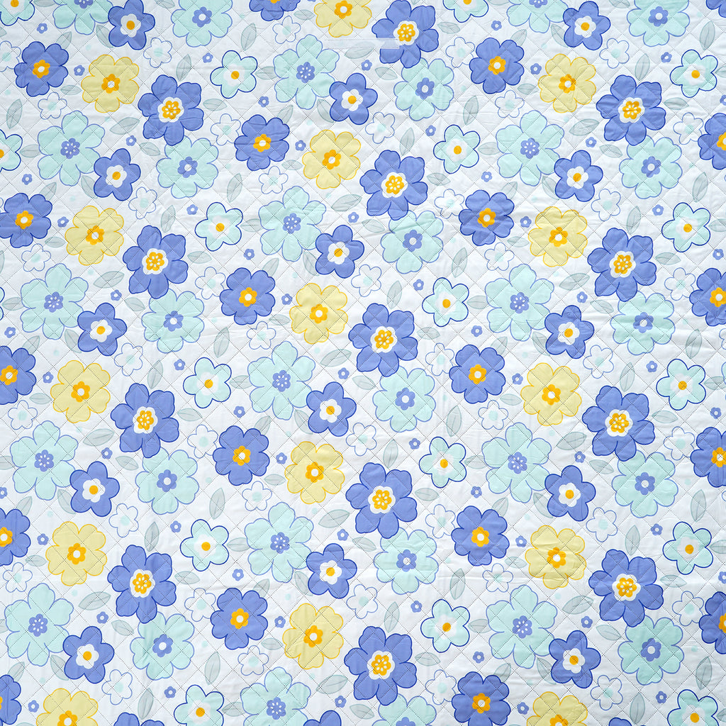 Extra Large Cotton Padded Picnic Blanket Waterproof, (2 x 2m) - Flower_8477846_1