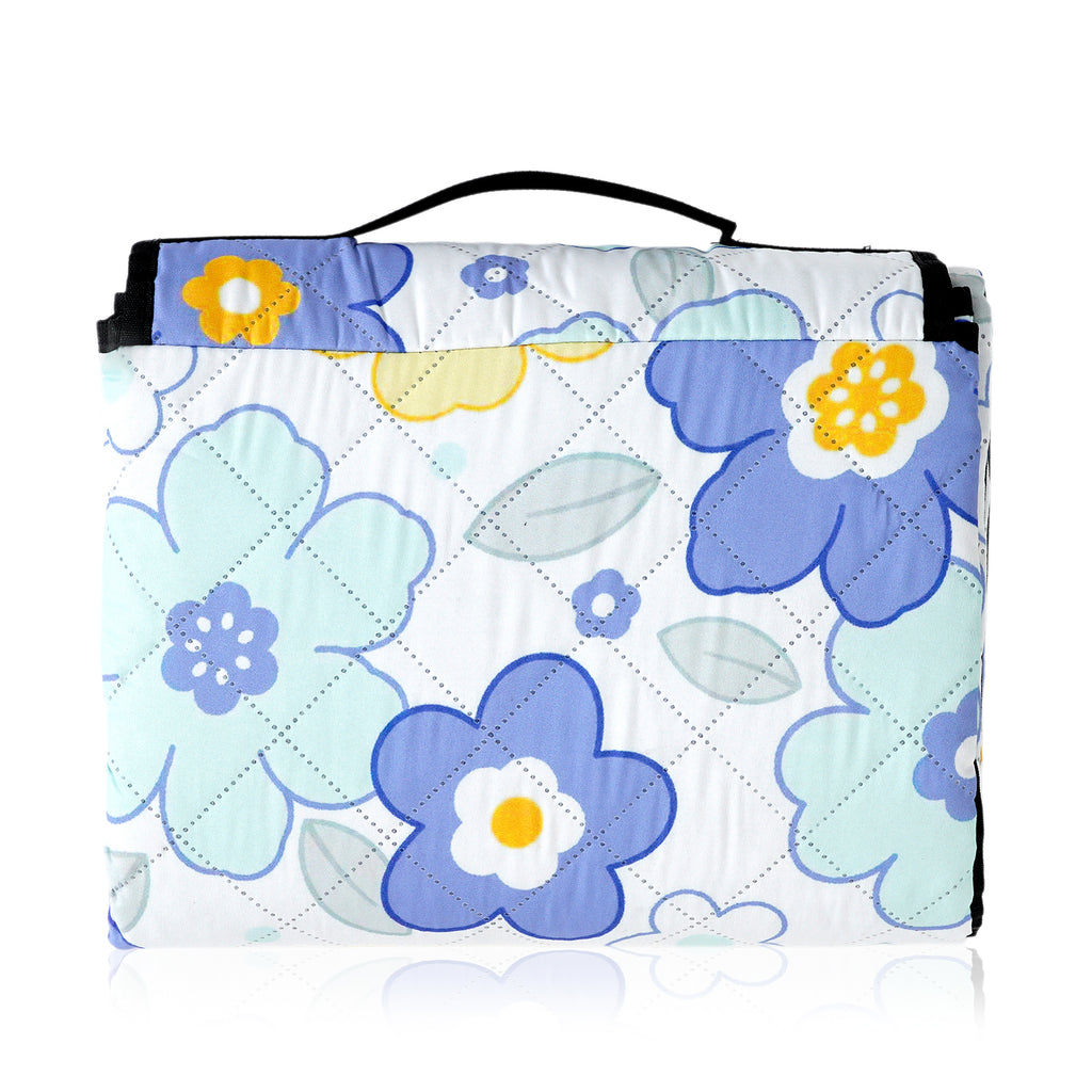 Extra Large Cotton Padded Picnic Blanket Waterproof, (2 x 2m) - Flower_8477846_2