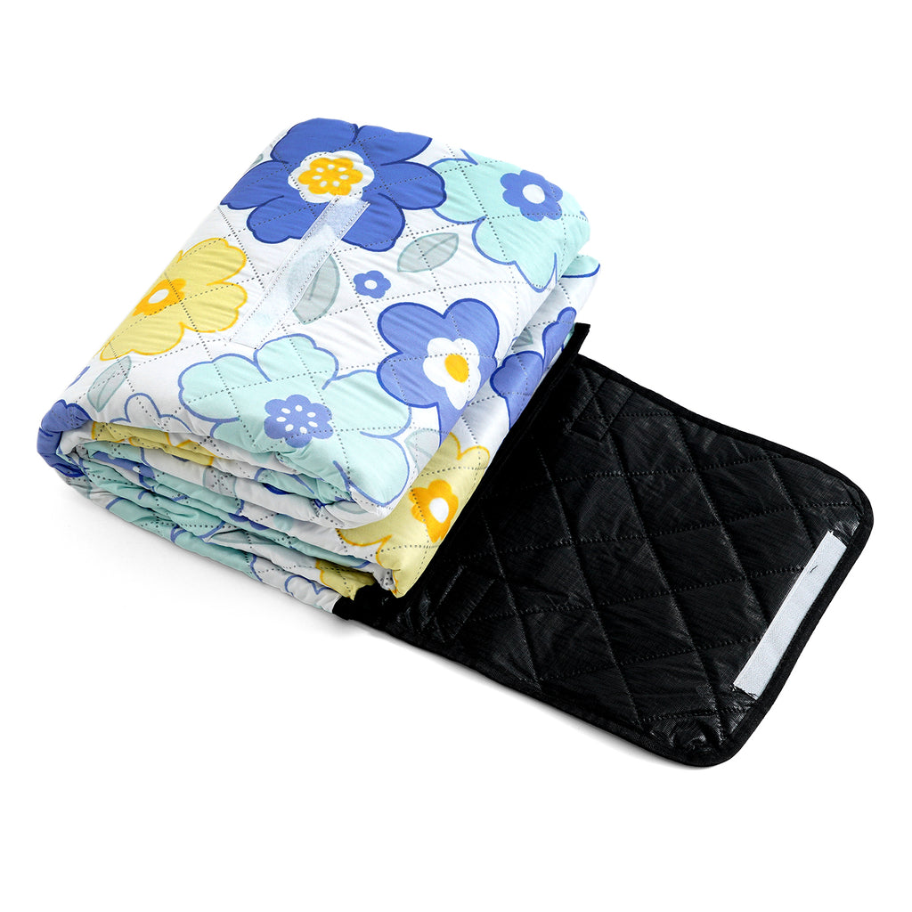 Extra Large Cotton Padded Picnic Blanket Waterproof, (2 x 2m) - Flower_8477846_4