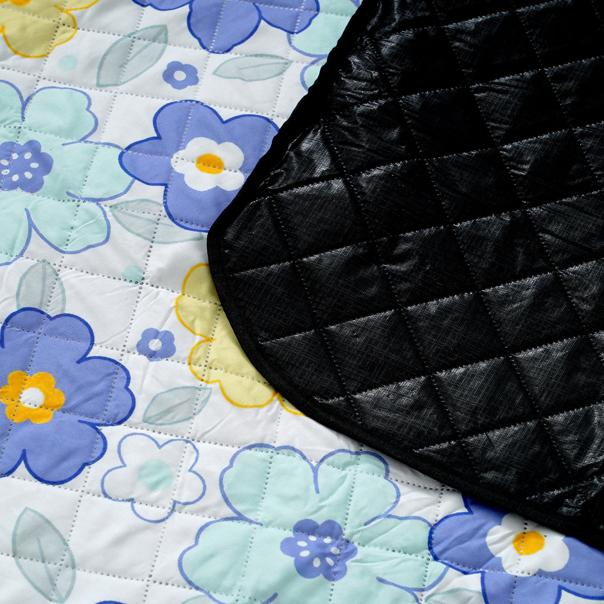 Extra Large Cotton Padded Picnic Blanket Waterproof, (2 x 2m) - Flower 8477846 5