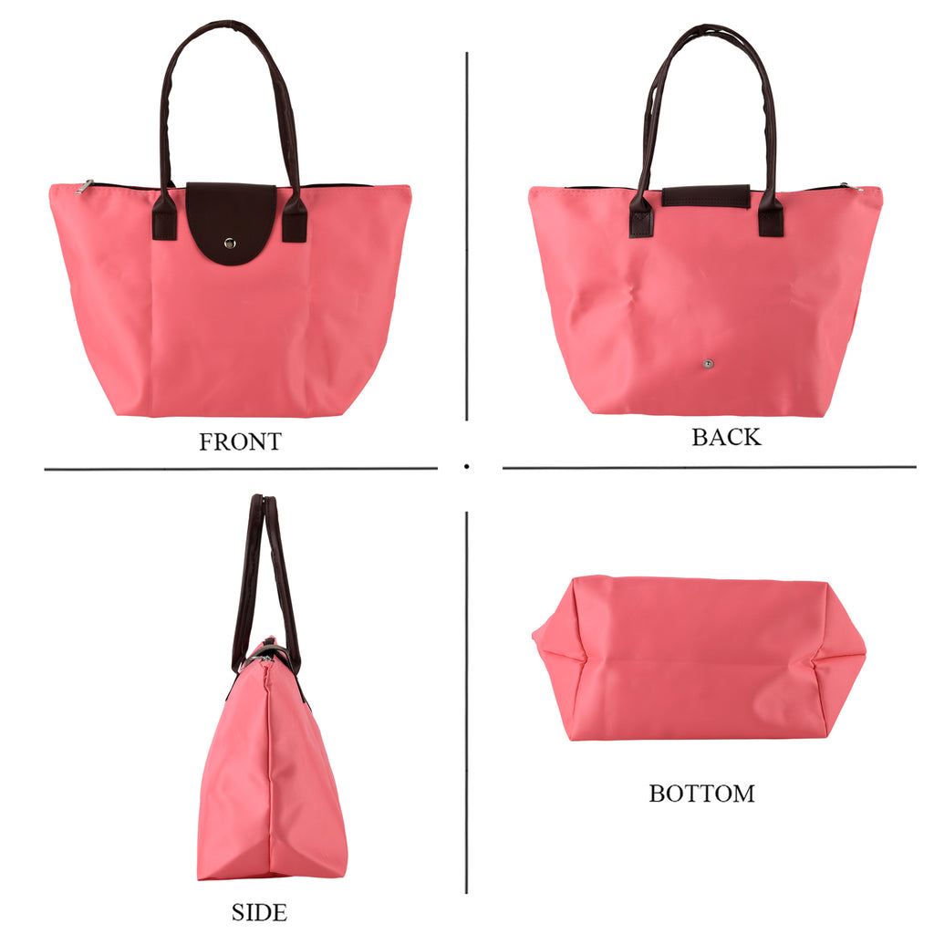 Nylon Patterned Tote Bag (Size 42x26x16 cm) - Pink_8477914_4