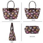 Nylon Patterned Tote Bag (Size 42x26x16 cm) - Pink_8477914_6