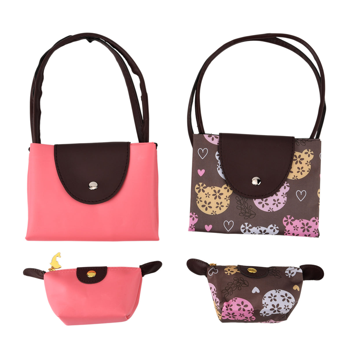 Nylon Patterned Tote Bag (Size 42x26x16 cm) - Pink V32521964 6
