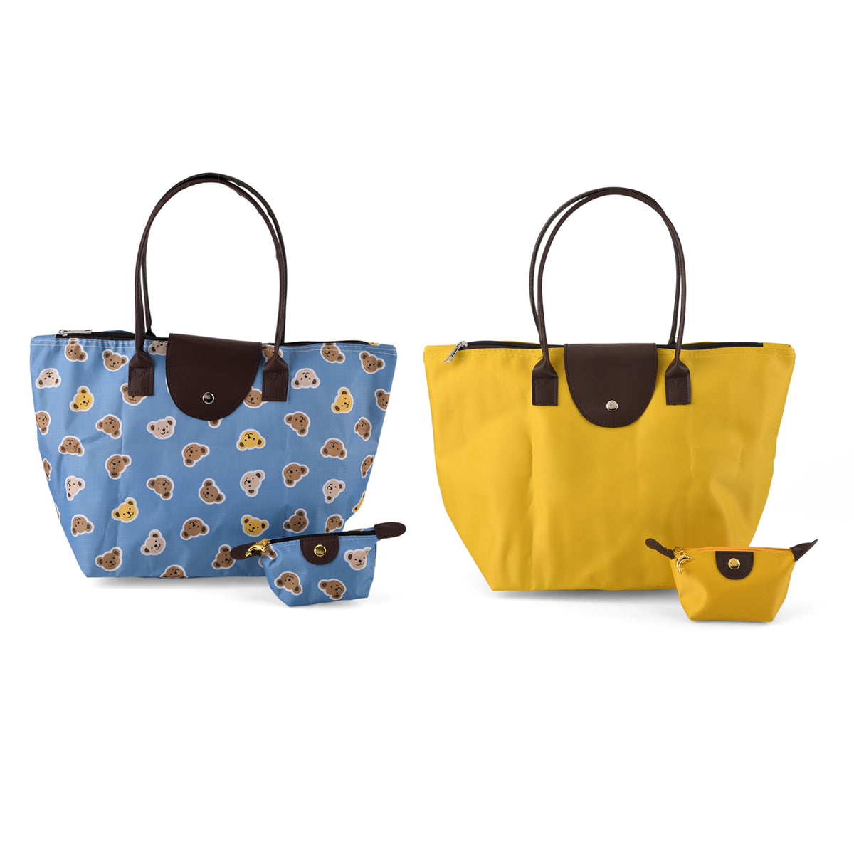 Nylon Patterned Tote Bag (Size 42x26x16 cm) - Yellow V32581878 0